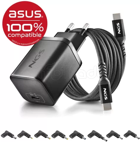 Photo de Chargeur universel NGS Bud USB-C pour ordinateur portable Asus 65W - 3 embouts
