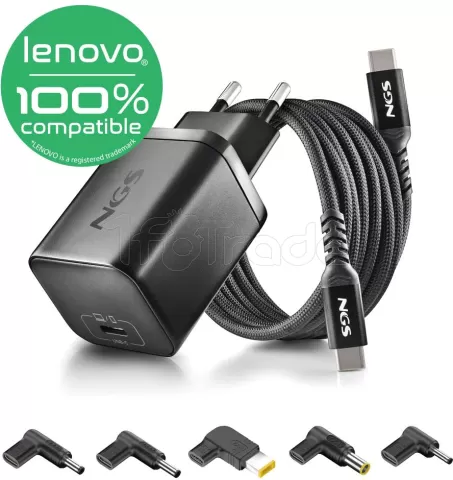 Photo de Chargeur universel NGS Bud USB-C pour ordinateur portable Lenovo 65W - 5 embouts