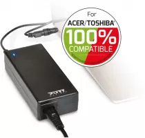 Photo de Chargeur universel Port Designs compatible Acer et Toshiba 90W - 3 embouts