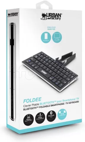 Photo de Clavier Bluetooth pliable Urban Factory Foldee pour tablettes et smartphones