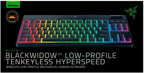 Photo de Clavier filaire Gamer mécanique (Razer Orange) Razer BlackWidow V4 Low-profile Tenkeyless HyperSpeed RGB (Noir)