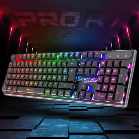 Photo de Clavier filaire Gamer Spirit Of Gamer Pro-K1 RGB (Noir)