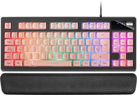 Photo de Clavier Gamer Mars Gaming MKAX RGB (Noir/Rose)