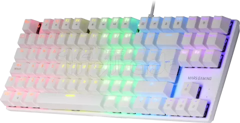 Photo de Clavier Gamer mécanique (Blue Switch) Mars Gaming MK80 RGB (Blanc)