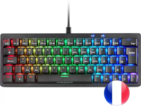 Photo de Clavier Gamer mécanique (Blue Switch) Mars Gaming MKMiniPro (Noir)