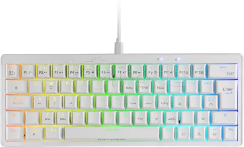 Photo de Clavier Gamer mécanique (Brown Switch) Mars Gaming MKMiniPro (Blanc)