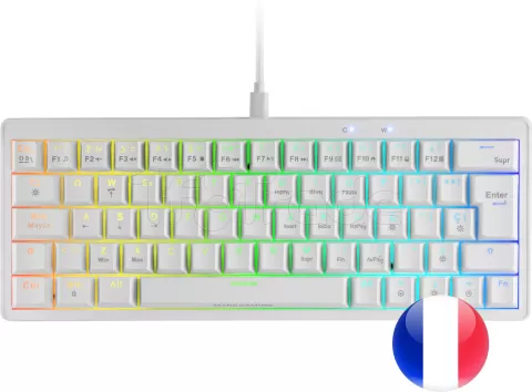 Photo de Clavier Gamer mécanique (Brown Switch) Mars Gaming MKMiniPro (Blanc)