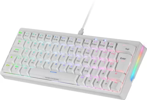 Photo de Clavier Gamer mécanique (Brown Switch) Mars Gaming MKMiniPro (Blanc)