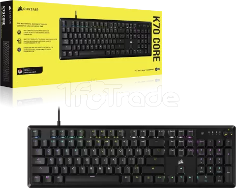 Photo de Clavier Gamer mécanique (Corsair MLX Red linear) Corsair K70 Core RGB (Noir)