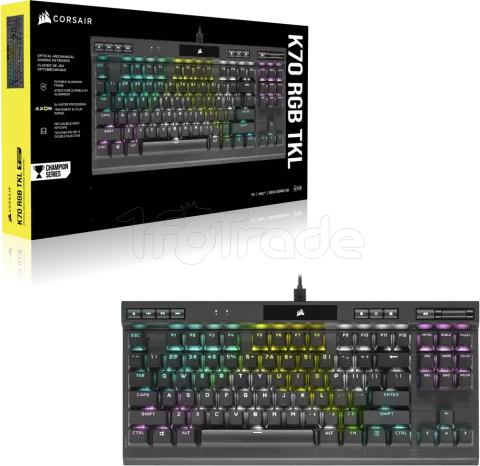 Photo de Clavier Gamer mécanique (Corsair OPX) Corsair K70 TKL Champions RGB (Noir)