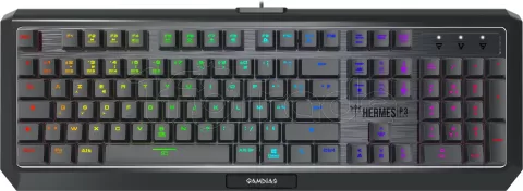 Photo de Clavier Gamer mécanique (Gamdias Blue Low Profile) Gamdias Hermes P3 RGB (Noir)