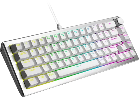 Photo de Clavier Gamer mécanique (Kailh Box Red) Cooler Master CK720 RGB (Gris/Blanc)