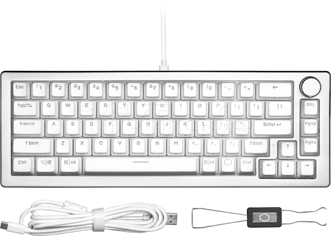 Photo de Clavier Gamer mécanique (Kailh Box Red) Cooler Master CK720 RGB (Gris/Blanc)