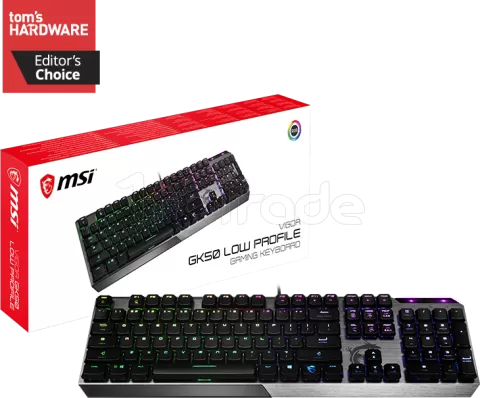 Photo de Clavier Gamer mécanique (Kailh Low Profile) MSI Vigor GK50 RGB (Noir)