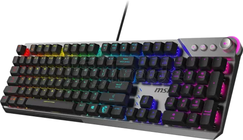 Photo de Clavier Gamer mécanique (Kailh Midnight Pro Silent) MSI Strike 600 RGB (Gris/Noir)