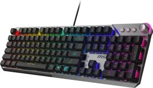 Photo de Clavier Gamer mécanique (Kailh Midnight Pro Silent) MSI Strike 600 RGB (Gris/Noir)