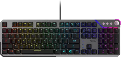 Photo de Clavier Gamer mécanique (Kailh Midnight Pro Silent) MSI Strike 600 RGB (Gris/Noir)