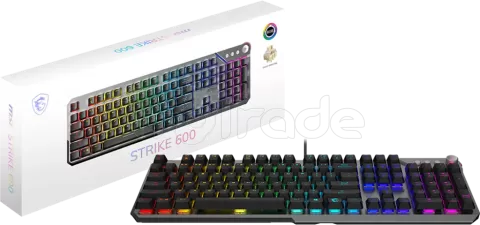 Photo de Clavier Gamer mécanique (Kailh Midnight Pro Silent) MSI Strike 600 RGB (Gris/Noir)
