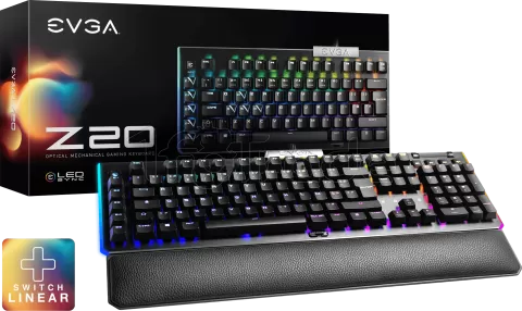 Photo de Clavier Gamer mécanique (Light Strike Silver) EVGA Z20 RGB (Noir)