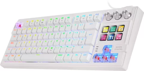 Photo de Clavier Gamer mécanique Mars Gaming MKMASTER RGB (Blanc)