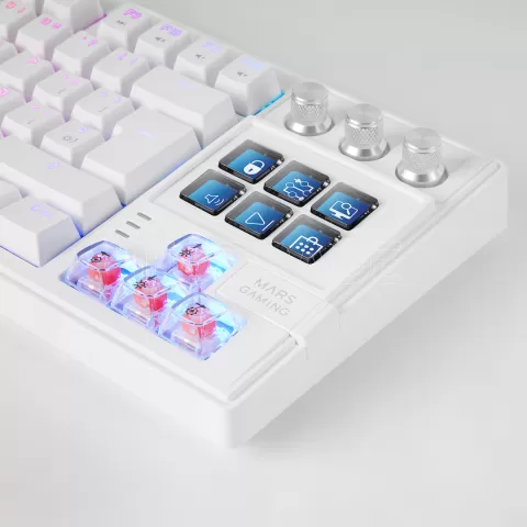 Photo de Clavier Gamer mécanique Mars Gaming MKMASTER RGB (Blanc)