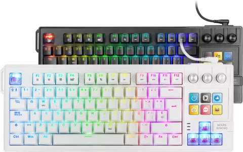 Photo de Clavier Gamer mécanique Mars Gaming MKMASTER RGB (Blanc)