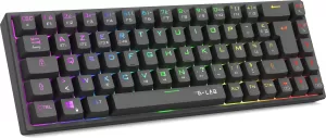Photo de Clavier Gamer mécanique sans fil The G-Lab Keyz Titanium TKL RGB (Noir)