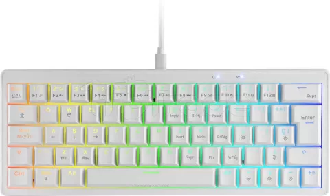 Photo de Clavier Gamer mécanique (Yellow Silent) Mars Gaming MKMiniPro RGB (Blanc)