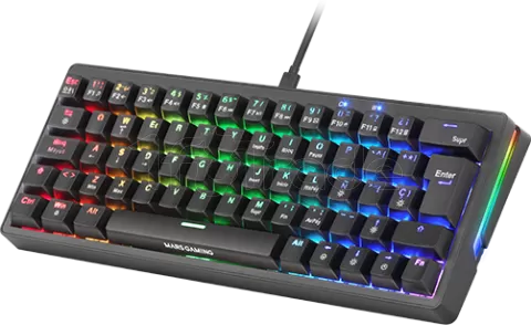 Photo de Clavier Gamer mécanique (Yellow Silent) Mars Gaming MKMiniPro RGB (Noir)