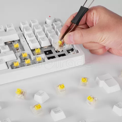 Photo de Clavier Gamer mécanique (Yellow Switch) Mars Gaming MKPro RGB (Blanc)