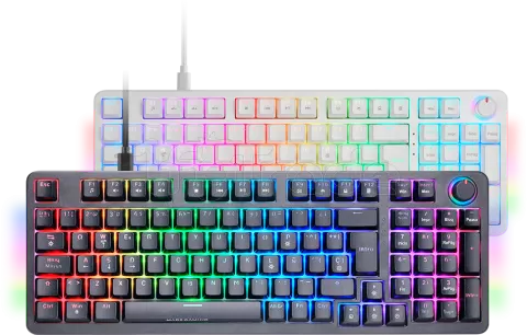 Photo de Clavier Gamer mécanique (Yellow Switch) Mars Gaming MKPro RGB (Noir)