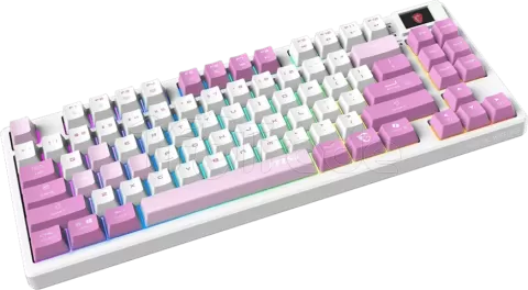 Photo de Clavier Gamer sans fil Bluetooth mécanique MSI Forge GK600 TKL RGB (Blanc/Violet)