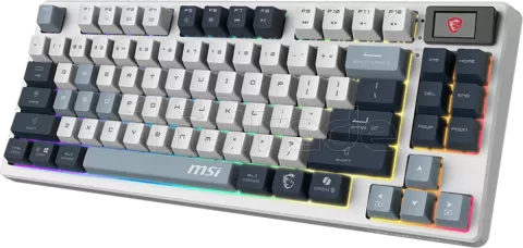 Photo de Clavier Gamer sans fil Bluetooth mécanique MSI Forge GK600 TKL Sky RGB (Blanc)