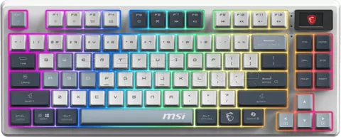 Photo de Clavier Gamer sans fil Bluetooth mécanique MSI Forge GK600 TKL Sky RGB (Blanc)