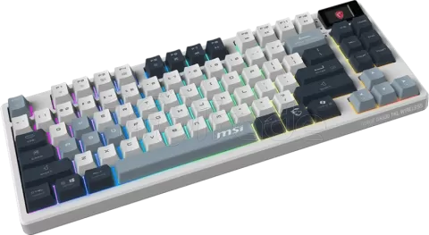 Photo de Clavier Gamer sans fil Bluetooth mécanique MSI Forge GK600 TKL Sky RGB (Blanc)