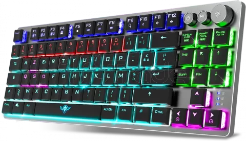 Photo de Clavier Gamer sans fil Bluetooth mécanique (Red Low Profile) Spirit of Gamer Xpert K1300 RGB (Argent)