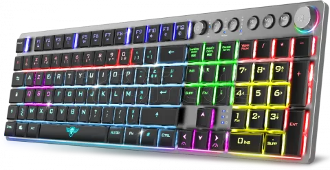 Photo de Clavier Gamer sans fil Bluetooth mécanique (Red Low Profile) Spirit of Gamer Xpert K1500 RGB (Argent)