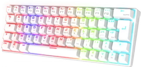 Photo de Clavier Gamer sans fil Bluetooth mécanique (Red Switch) Spirit of Gamer Xpert K200 TKL RGB (Blanc)