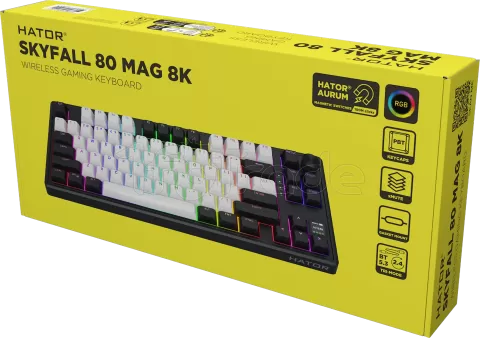 Photo de Clavier Gamer sans fil magnétique (Hator Aurum Linear) Hator Skyfall 80 Mag Ultima 8K TKL RGB (Noir)