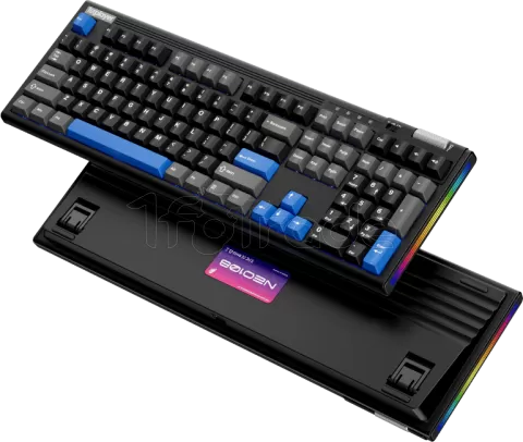 Photo de Clavier Gamer sans fil mécanique (BSON Lavender) 1stPlayer Neo108 ARGB (Noir/Bleu)
