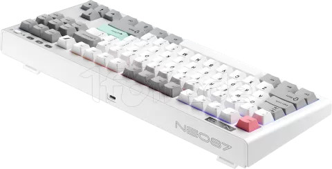 Photo de Clavier Gamer sans fil mécanique (BSON Lavender) 1stPlayer Neo87 RGB (Blanc)