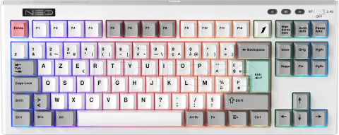 Photo de Clavier Gamer sans fil mécanique (BSON Lavender) 1stPlayer Neo87 RGB (Blanc)