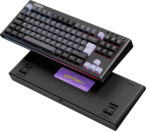 Photo de Clavier Gamer sans fil mécanique (BSON Lavender) 1stPlayer Neo87 RGB (Noir/violet)
