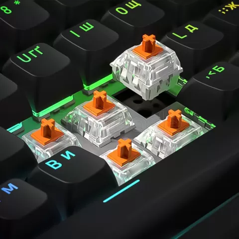 Photo de Clavier Gamer sans fil mécanique (Hator Aurum Linear) Hator Rockfall 3 TKL RGB (Noir)