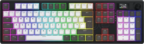 Photo de Clavier Gamer sans fil mécanique (Hator Aurum Linear) Hator Skyfall 100 Pro RGB (Noir/Blanc)