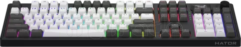 Photo de Clavier Gamer sans fil mécanique (Hator Aurum Linear) Hator Skyfall 100 Pro RGB (Noir/Blanc)