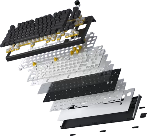 Photo de Clavier Gamer sans fil mécanique (Hator Aurum Linear) Hator Skyfall 100 Pro RGB (Noir/Blanc)