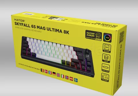 Photo de Clavier Gamer sans fil mécanique (Hator Aurum Linear) Hator Skyfall 65 Mag Ultima 8K TKL RGB (Noir)