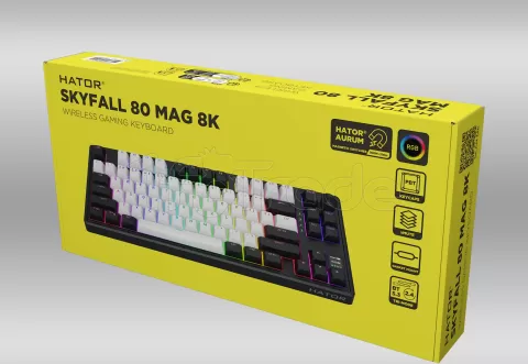 Photo de Clavier Gamer sans fil mécanique (Hator Aurum Linear) Hator Skyfall 80 Mag Ultima 8K TKL RGB (Noir)