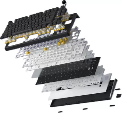 Photo de Clavier Gamer sans fil mécanique (Hator Aurum Linear) Hator Skyfall 80 Pro TKL RGB (Noir)